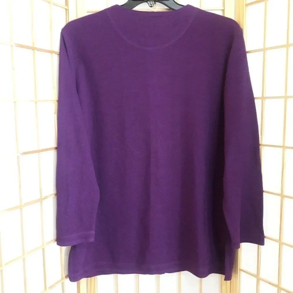 Bechamel Purple Button Front Cardigan Sweater Sz M - Picture 5 of 5